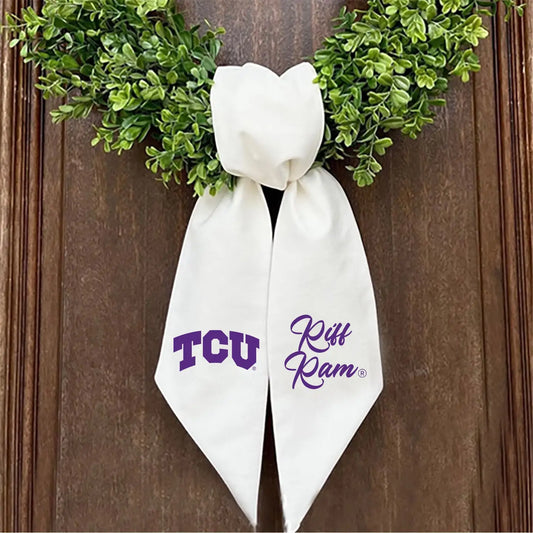 TCU Embroidered Wreath Sash