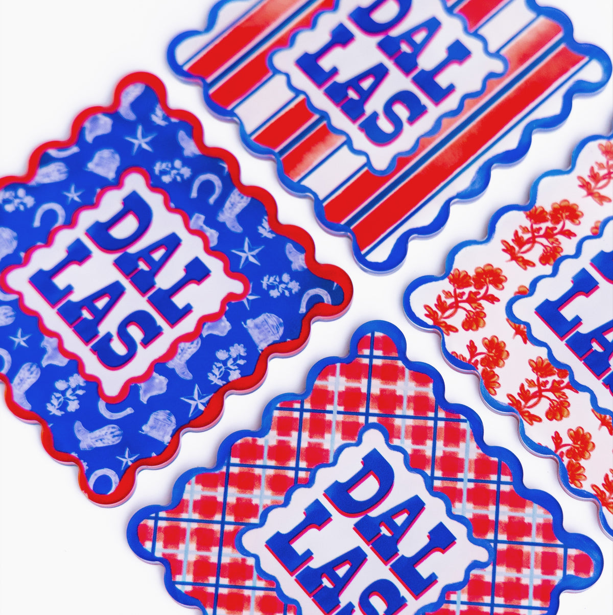 Dallas Scalloped Acrylic Coasters (Set of 4)