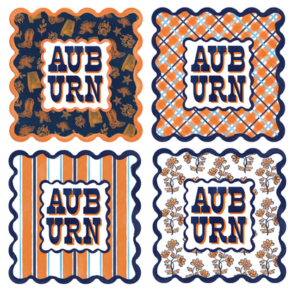 Auburn Scalloped Acrylic Coasters (Set of 4)