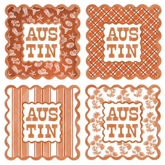 Austin Scalloped Acrylic Coasters (Set of 4)