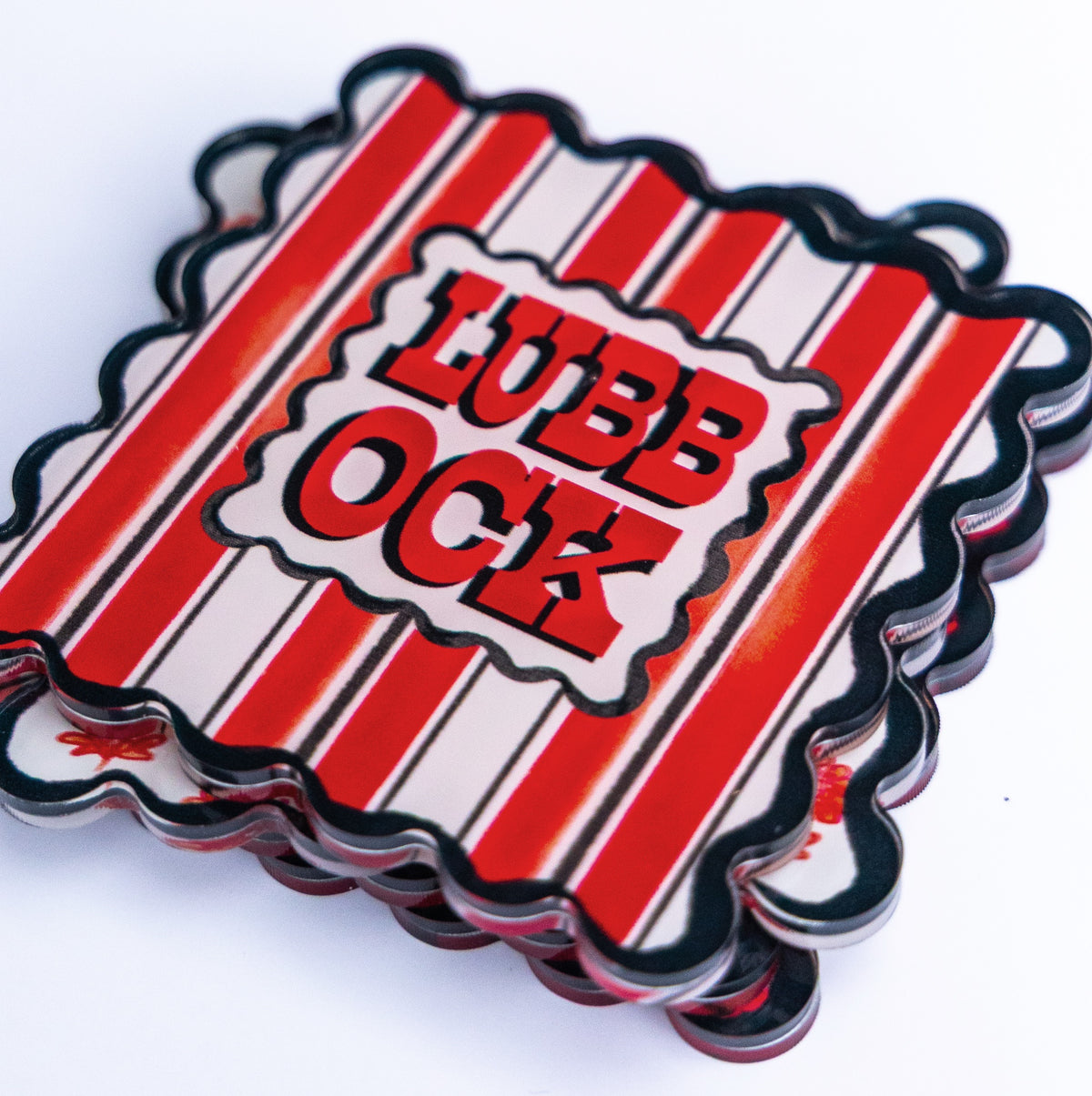 Lubbock Scalloped Acrylic Coasters (Set of 4)
