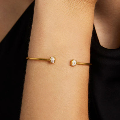 Juliette Pave Twist Bangle - Gold