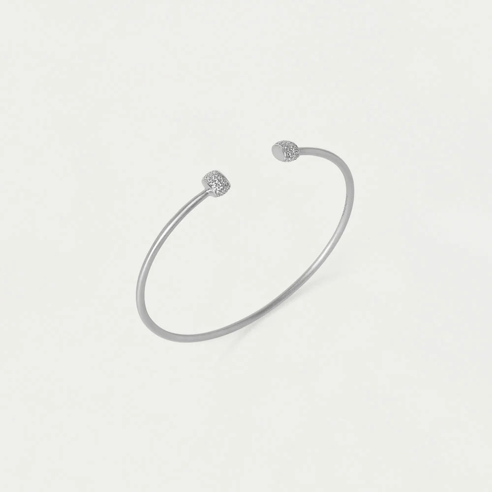 Juliette Pave Twist Bangle - Silver