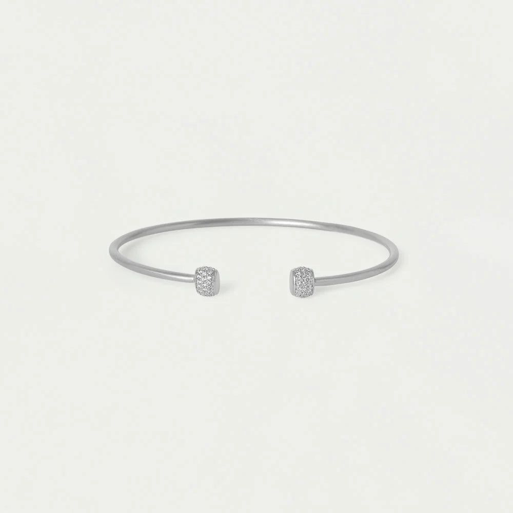 Juliette Pave Twist Bangle - Silver