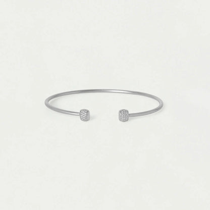 Juliette Pave Twist Bangle - Silver