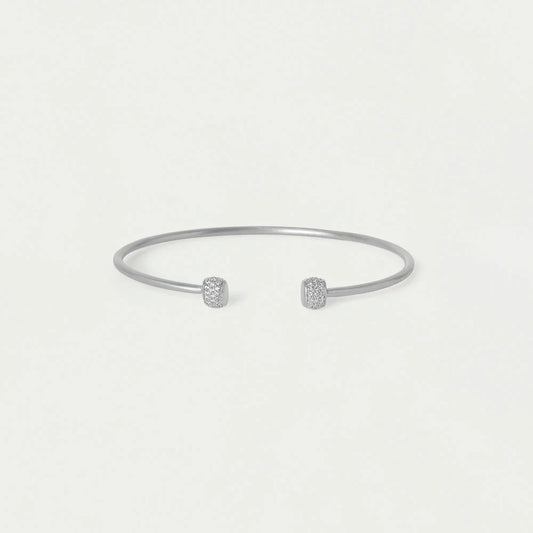 Juliette Pave Twist Bangle - Silver