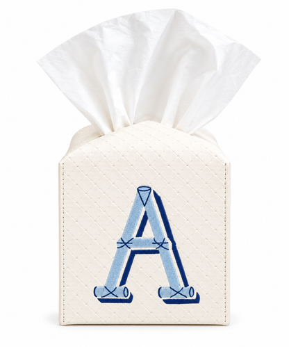 Bamboo Initial Tissue Box Cover