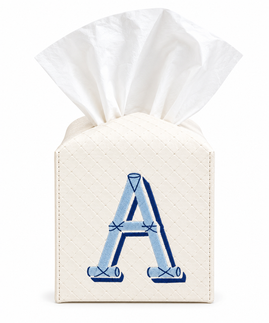 Bamboo Initial Tissue Box Cover