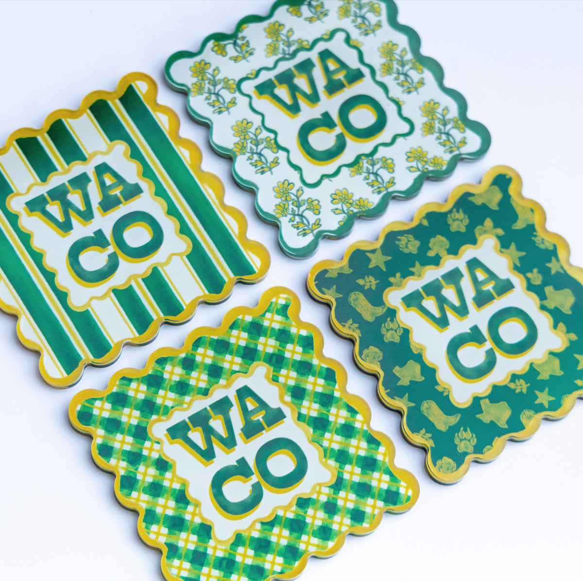 Waco Scalloped Acrylic Coasters (Set of 4)