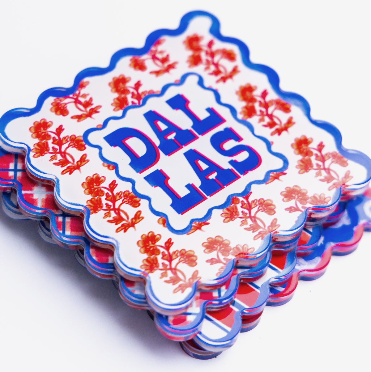 Dallas Scalloped Acrylic Coasters (Set of 4)