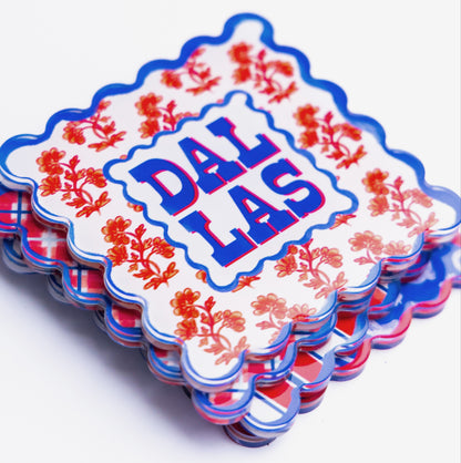 Dallas Scalloped Acrylic Coasters (Set of 4)