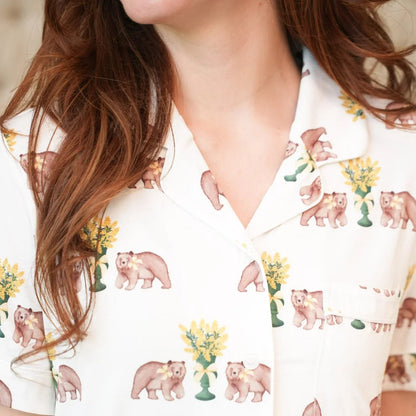 Green and Gold Heirloom Pajama Shorts Set