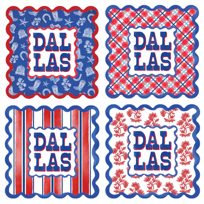 Dallas Scalloped Acrylic Coasters (Set of 4)