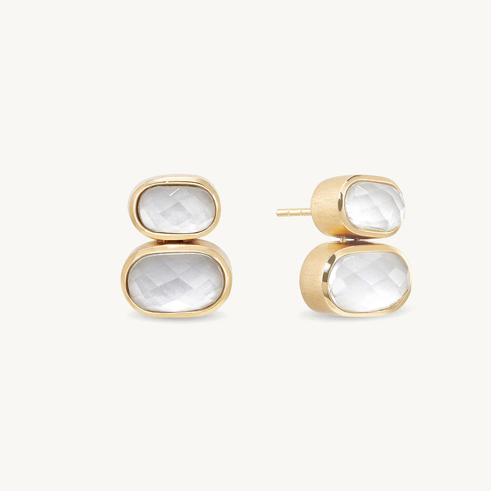 Mercer Double Gemstone Drops - Iridescent Pearl