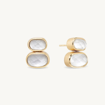 Mercer Double Gemstone Drops - Iridescent Pearl