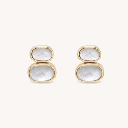 Mercer Double Gemstone Drops - Iridescent Pearl
