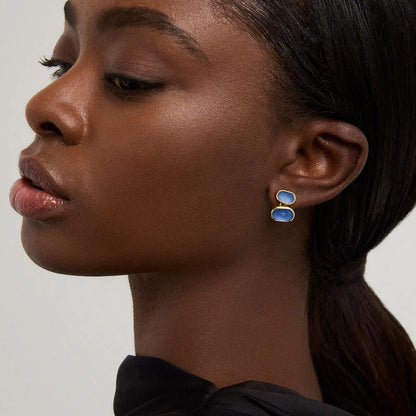 Mercer Double Gemstone Drops - Midnight Blue