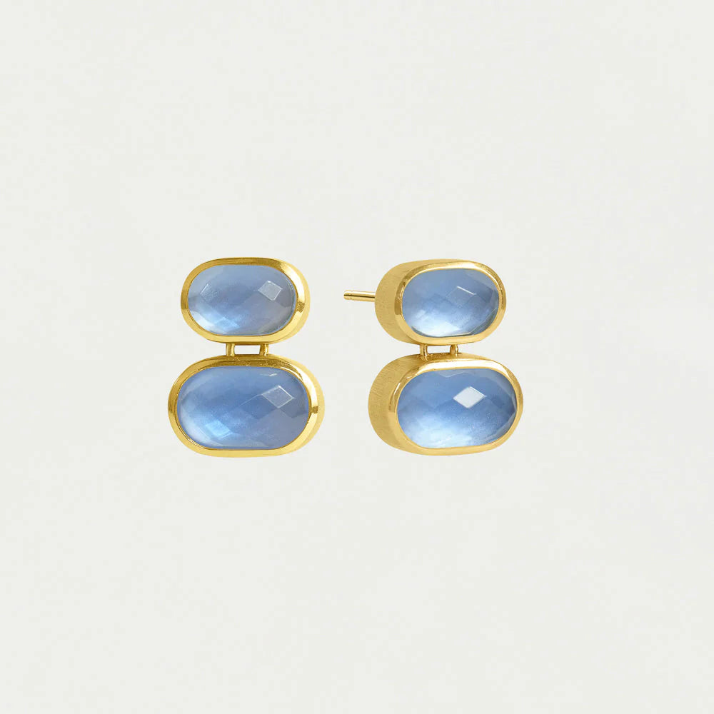 Mercer Double Gemstone Drops - Midnight Blue