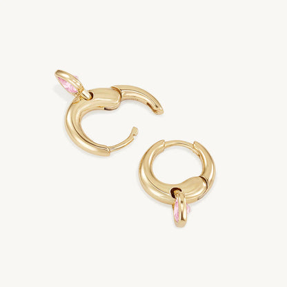 Cherie Heart Huggie Hoops