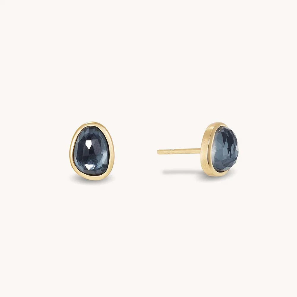 Cala Studs - Iridescent Hematite