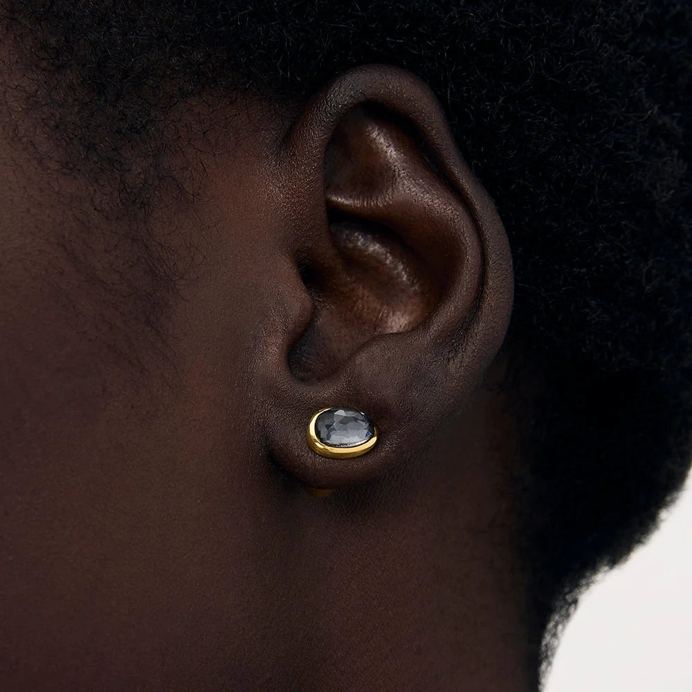 Cala Studs - Iridescent Hematite