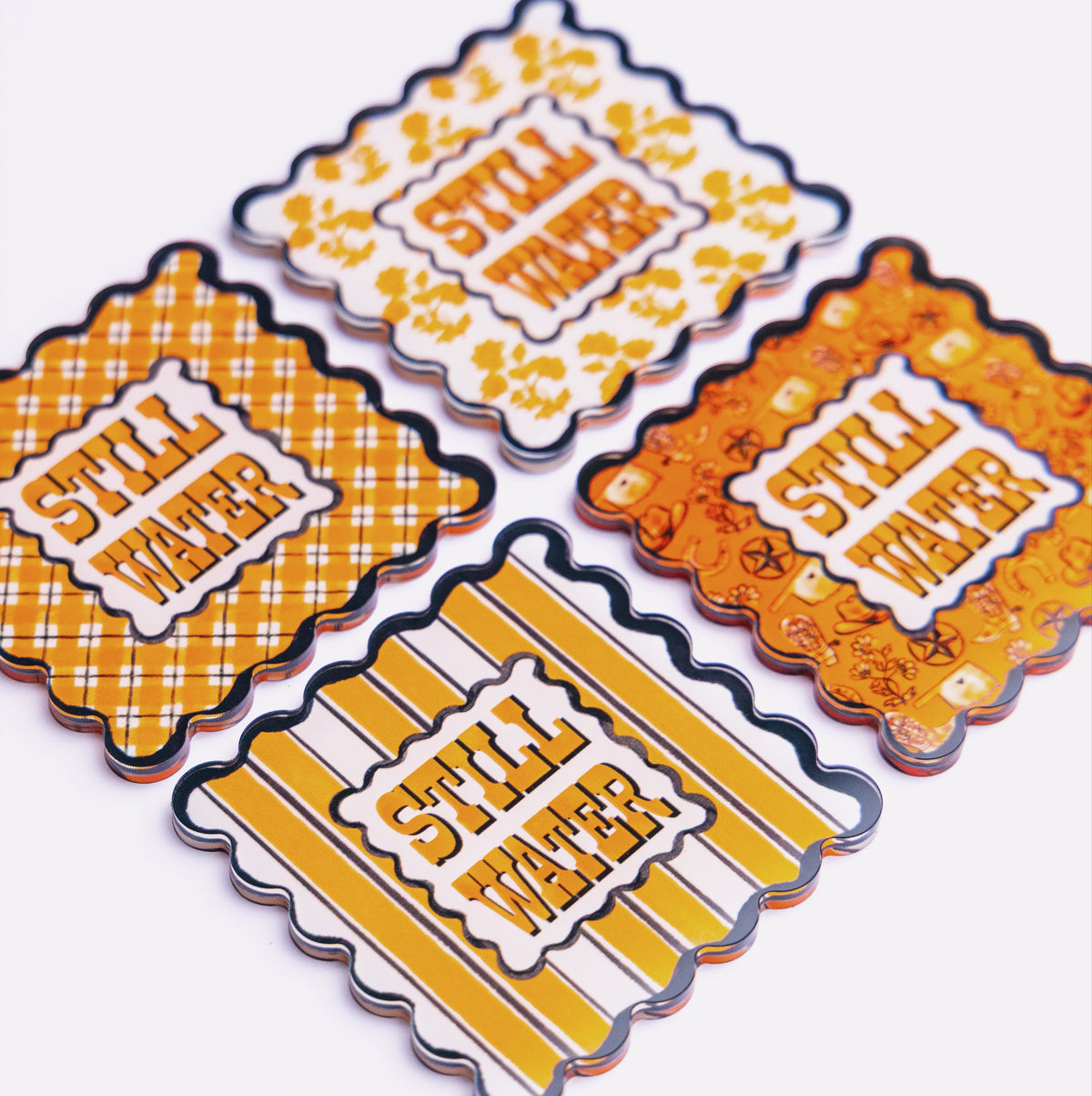 Stillwater Scalloped Acrylic Coasters (Set of 4)