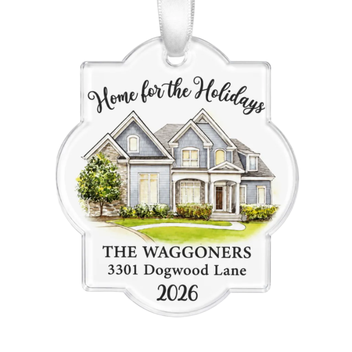 Home for the Holidays Personalized Ornament (Shape 1)