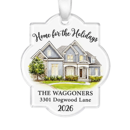 Home for the Holidays Personalized Ornament (Shape 1)