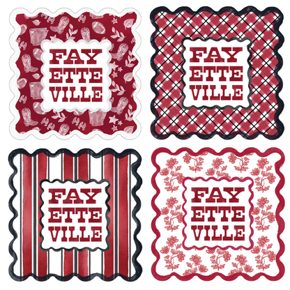 Fayetteville Scalloped Acrylic Coasters (Set of 4)