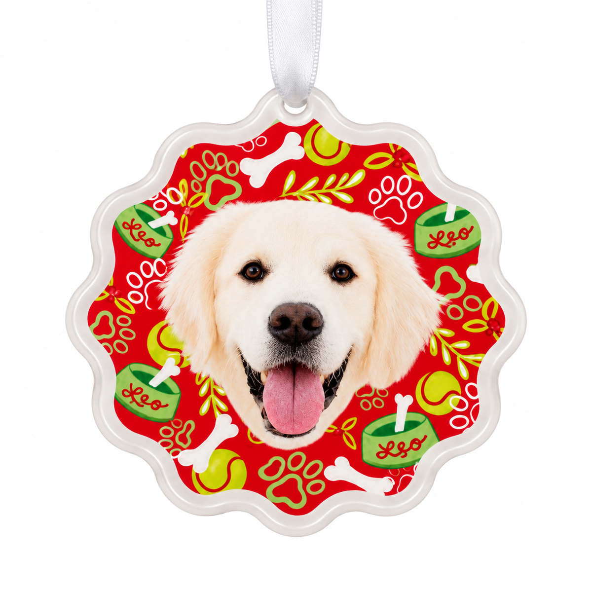 Holiday Pup Portrait Ornament