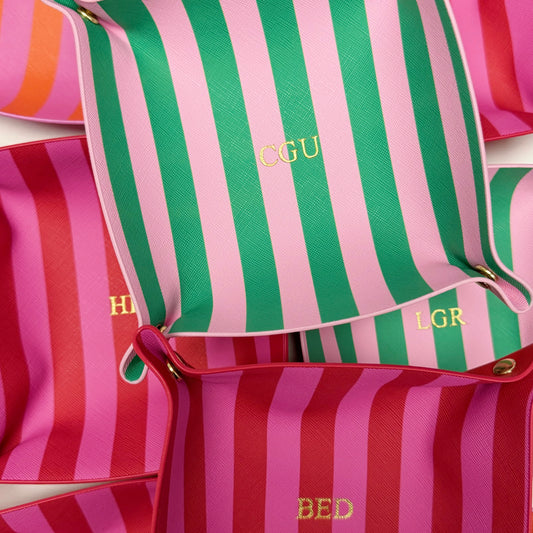 Personalized Stripe Snap Tray