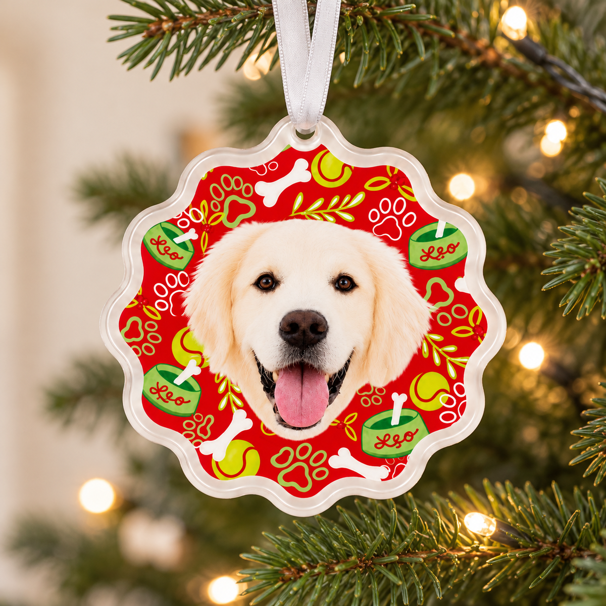 Holiday Pup Portrait Ornament