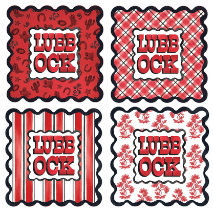 Lubbock Scalloped Acrylic Coasters (Set of 4)