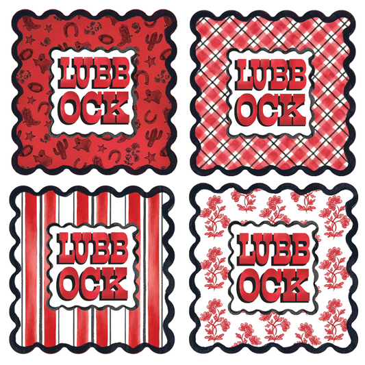 Lubbock Scalloped Acrylic Coasters (Set of 4)