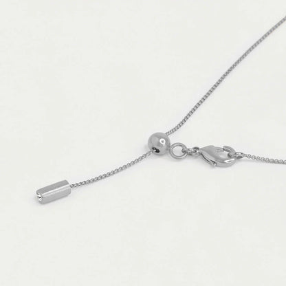 Petite Pave Mini Tube Necklace - Silver