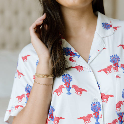 SMU Gameday Heirloom Pajama Shorts Set