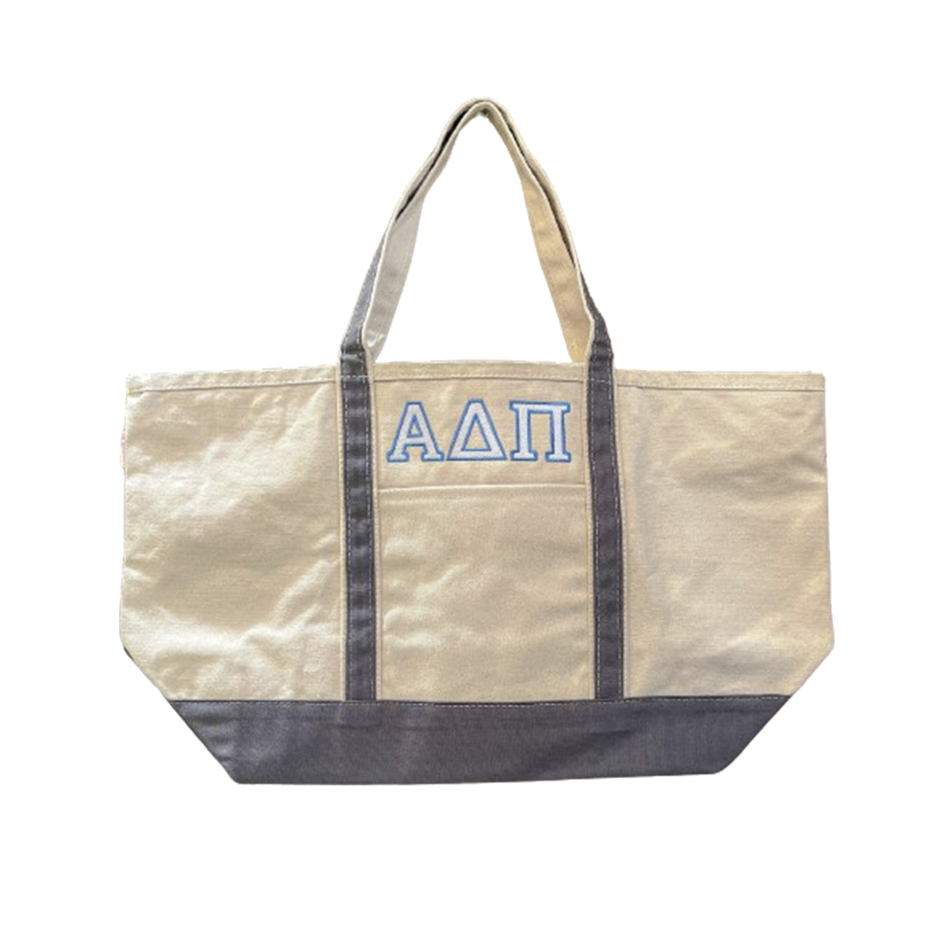 Grey Sorority Boat Tote