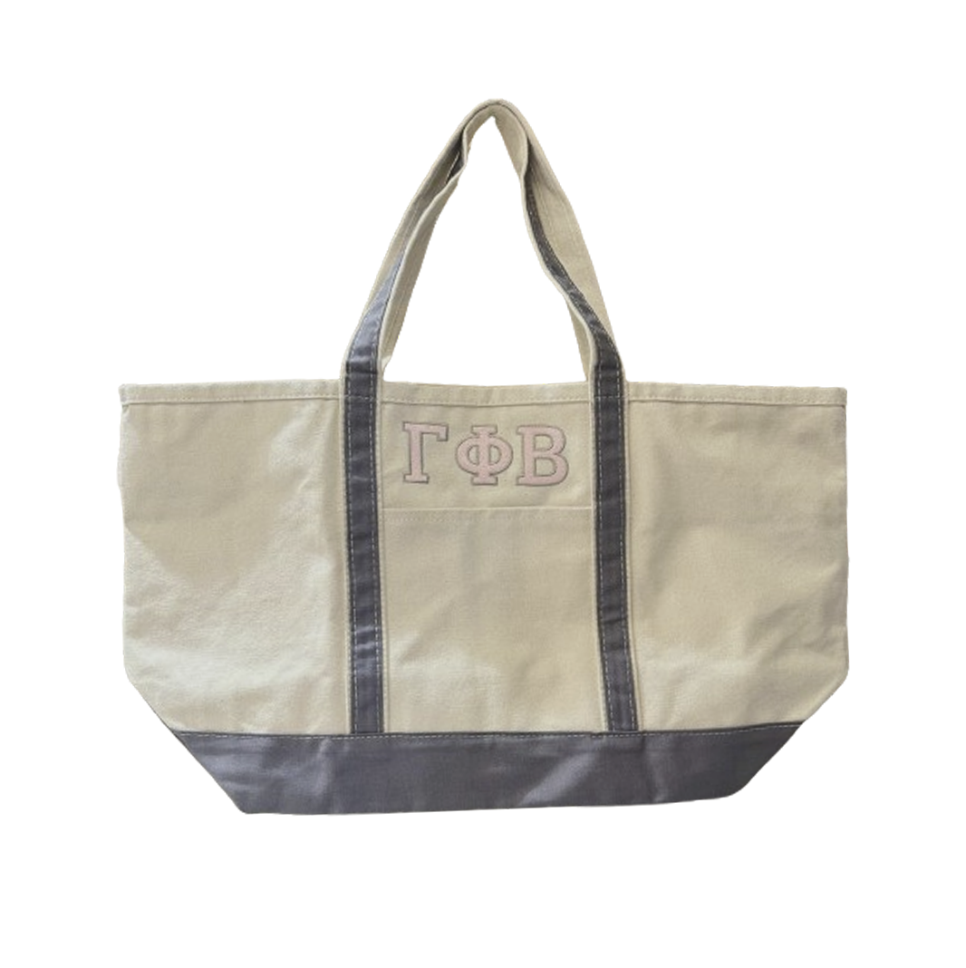 Grey Sorority Boat Tote