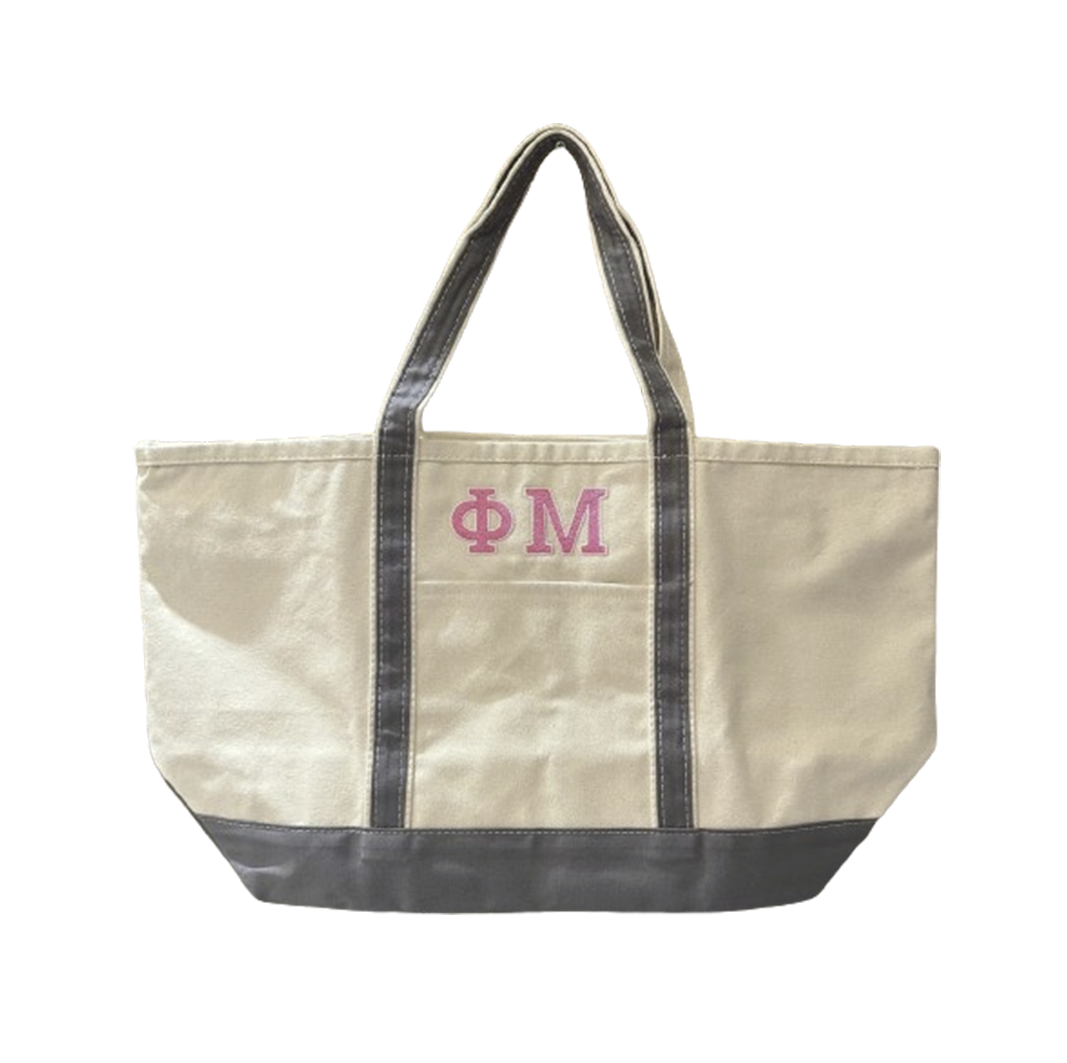 Grey Sorority Boat Tote