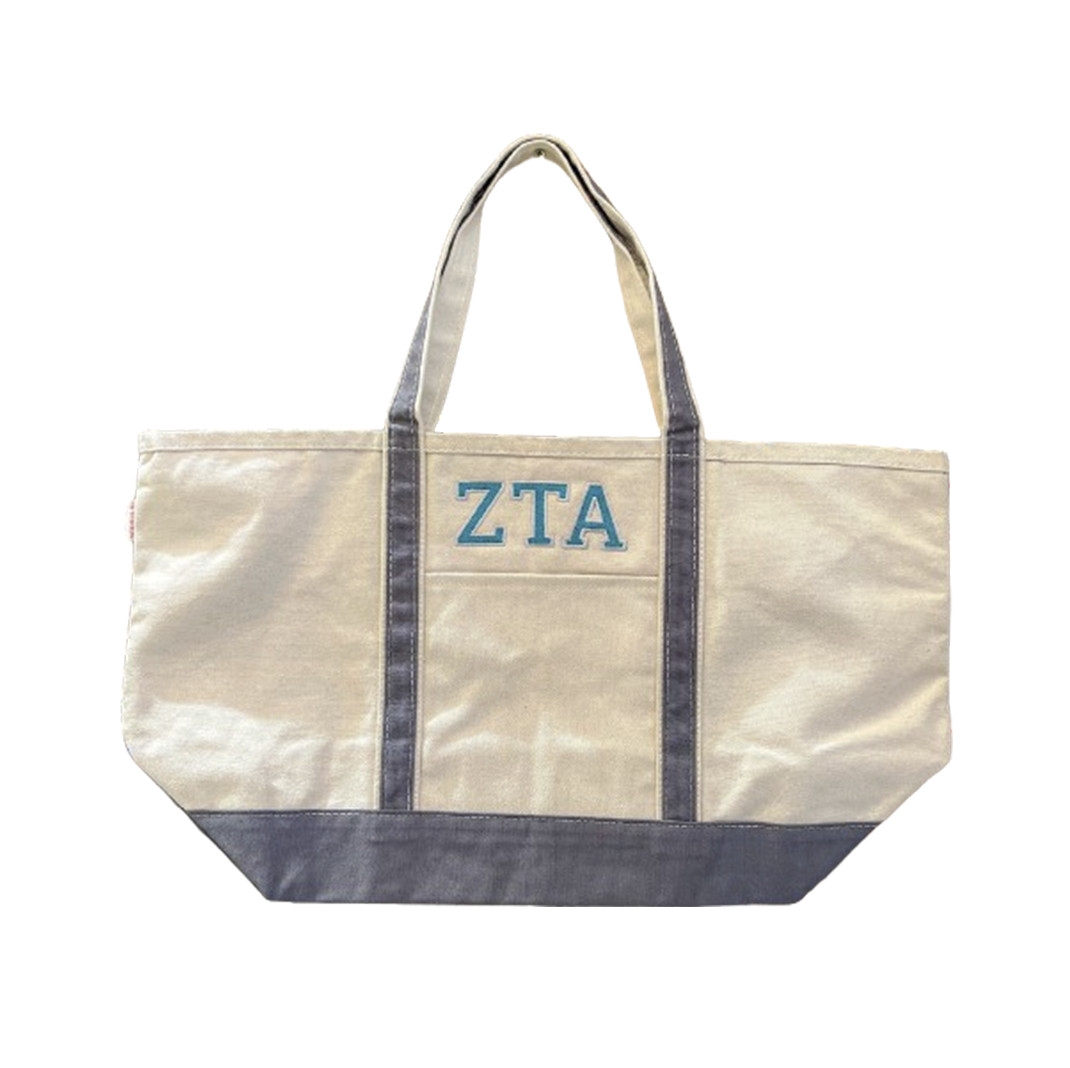 Grey Sorority Boat Tote