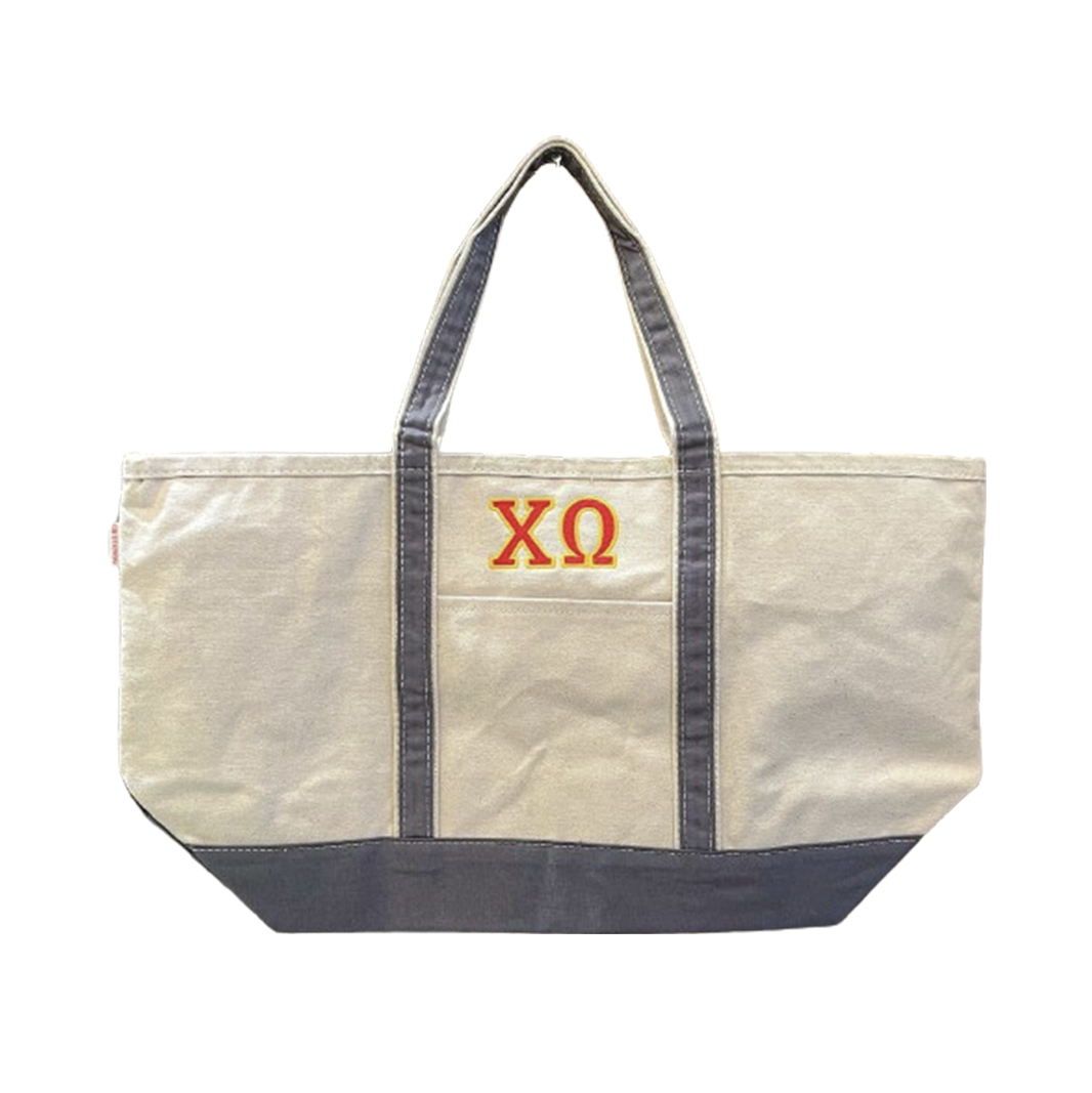 Grey Sorority Boat Tote