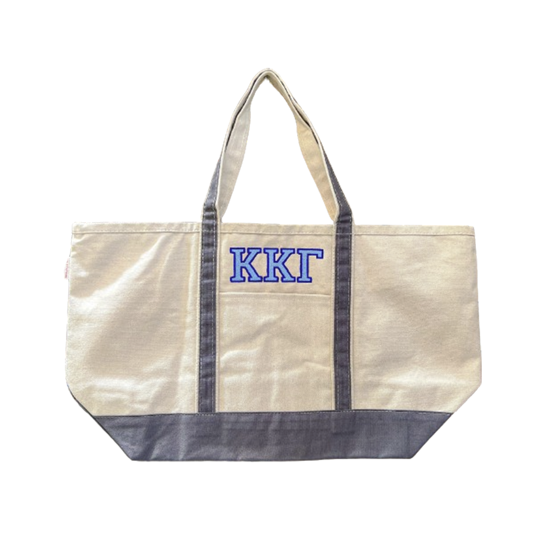 Grey Sorority Boat Tote