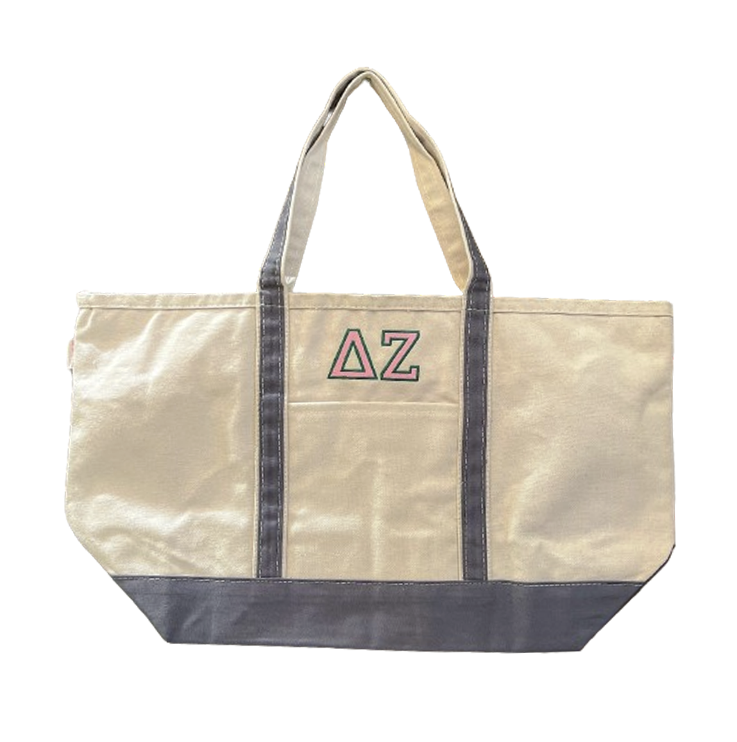 Grey Sorority Boat Tote