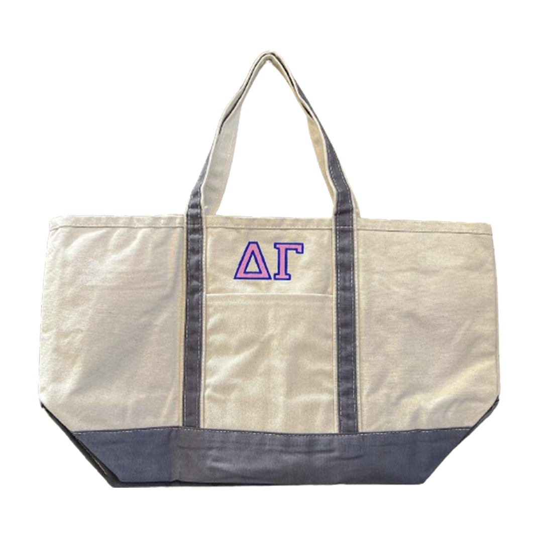 Grey Sorority Boat Tote