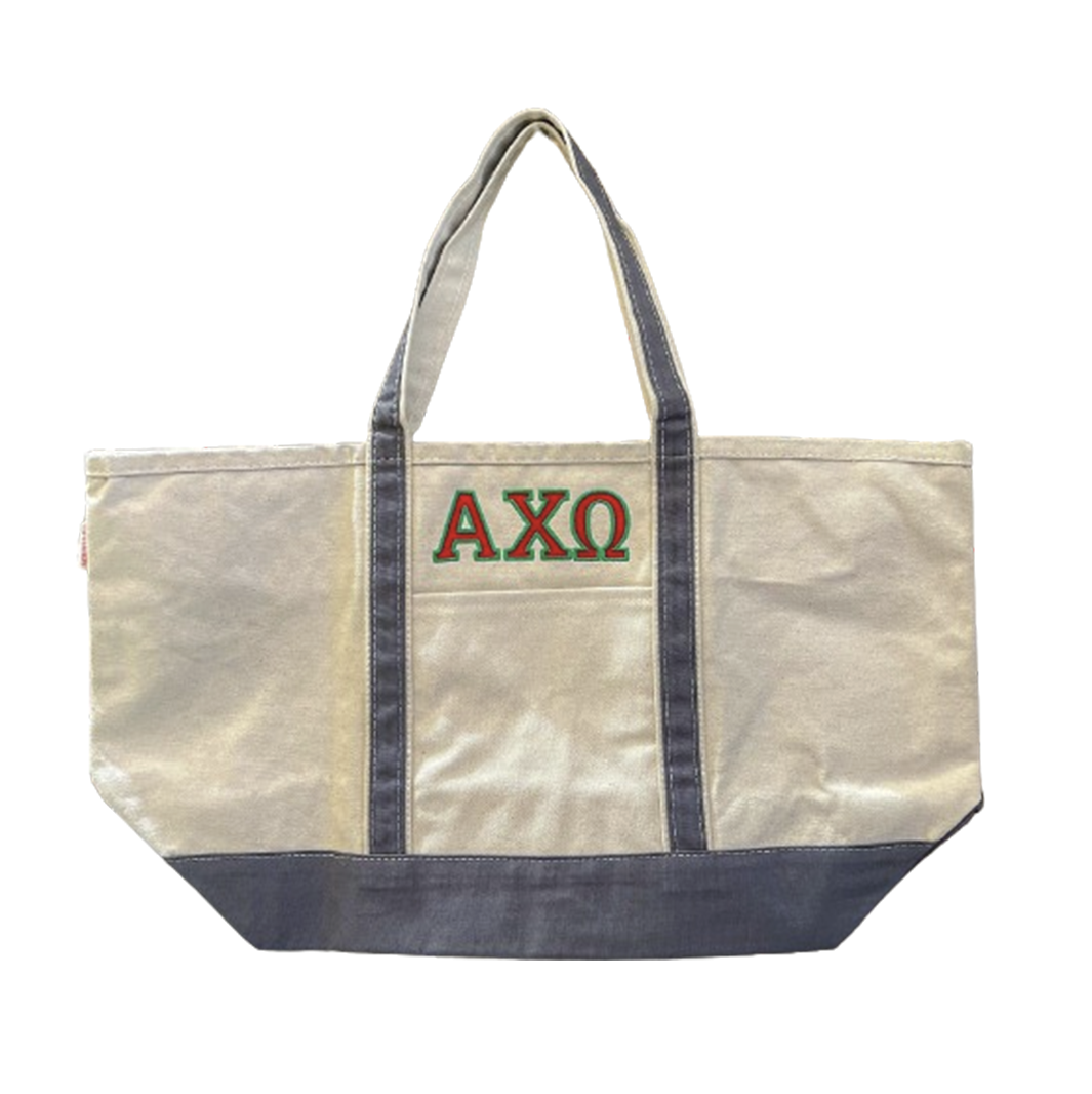 Grey Sorority Boat Tote