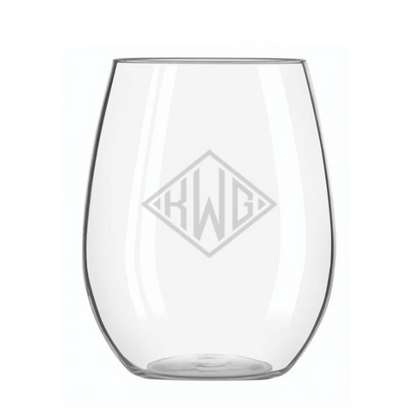 Engraved Acrylic Stemless Wine Glass