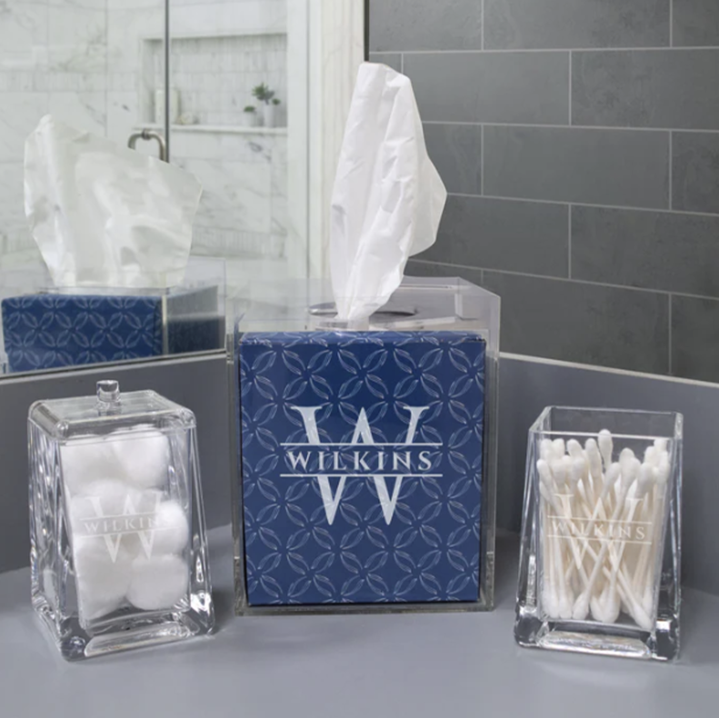 Engraved Acrylic Bathroom Canister Set