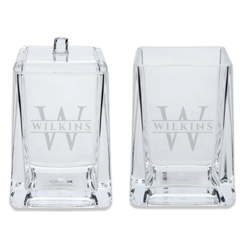 Engraved Acrylic Bathroom Canister Set