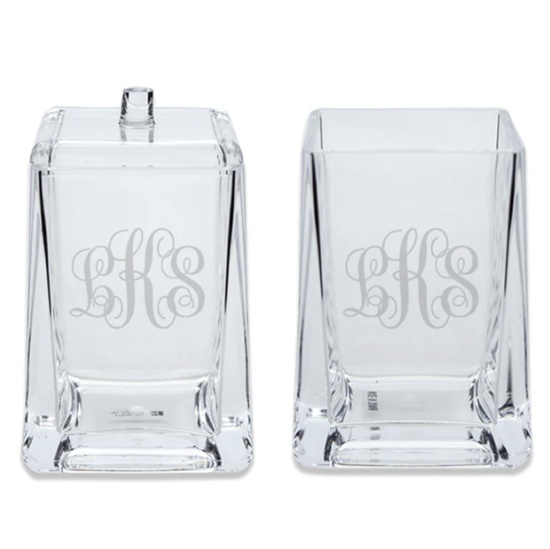 Engraved Acrylic Bathroom Canister Set