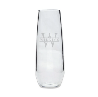 Engraved Acrylic Stemless Champagne Flute